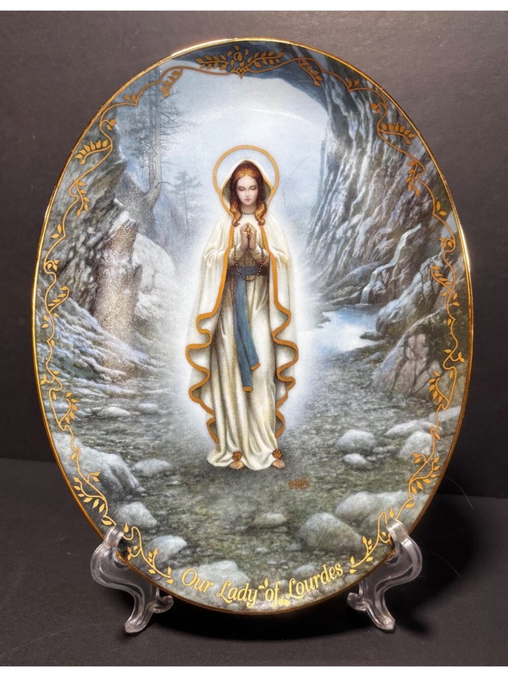 Our Lady Of Lourdes By Hector Garrido Bradford Exchange Plate Vintage 1994